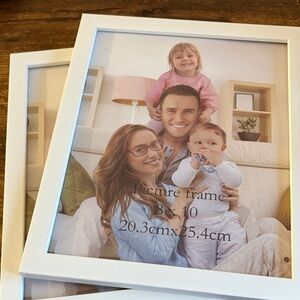 2 8x10 White Picture Frame Set